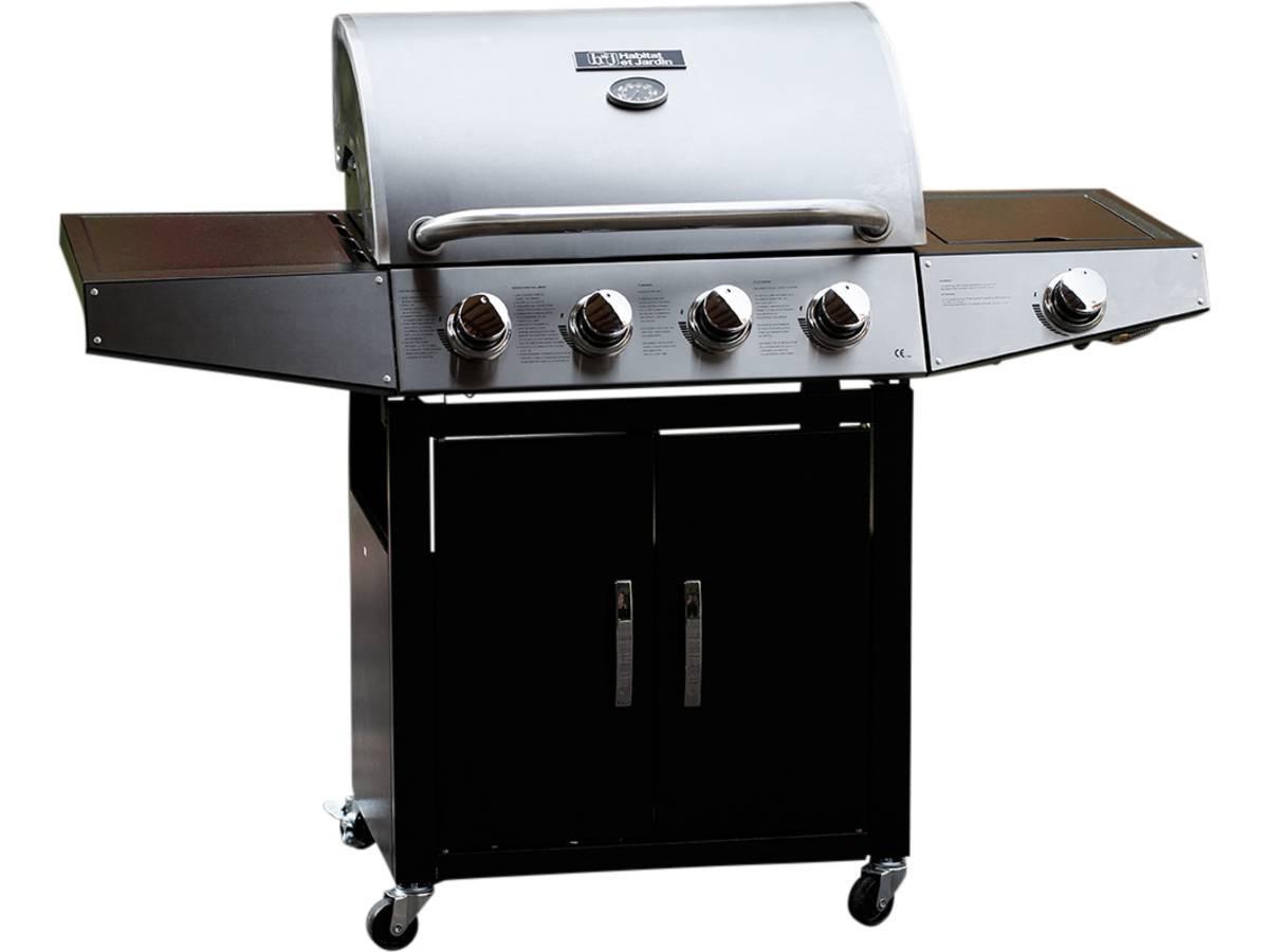GASGRILL party 5 Silber - Grau, Metall (54/55/136cm) - Habitat Garten