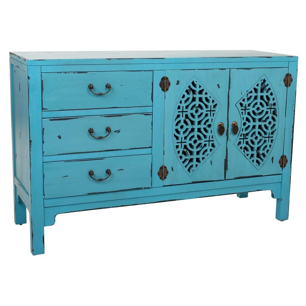 SIDEBOARD aus Holz 106x36x68 cm - Blau, Holz (106/68/36cm) - Wanderlust