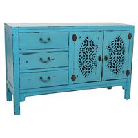 SIDEBOARD aus Holz 106x36x68 cm - Blau, Holz (106/68/36cm) - Wanderlust