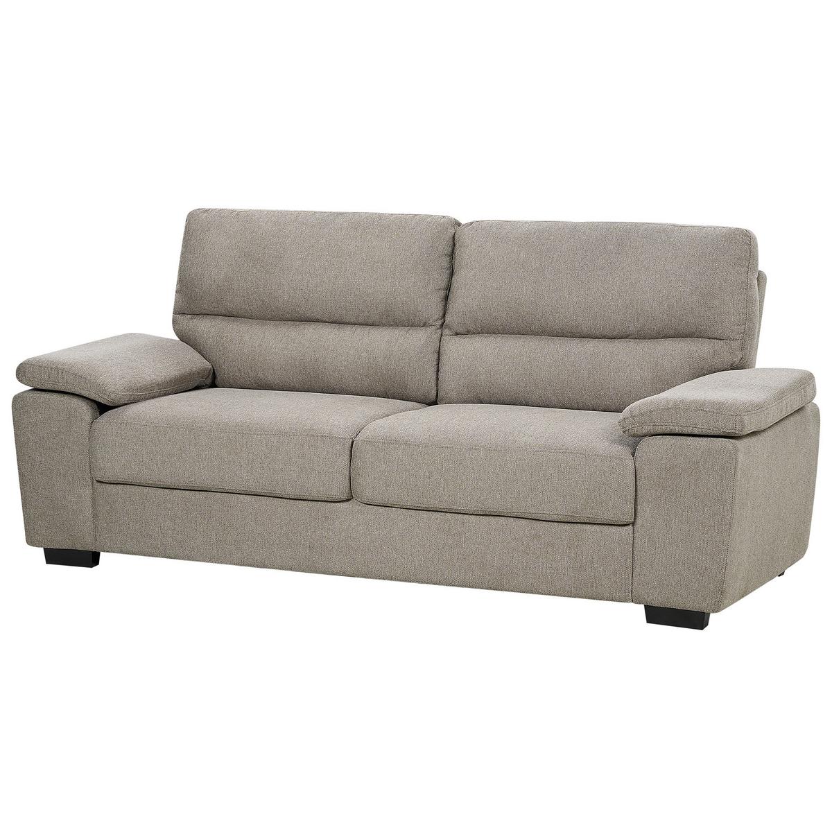 3-SITZER-SOFA hellbraun Vogar - Hellbraun, Textil (195/90/74cm) - Beliani