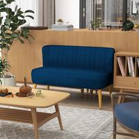 SOFA Polyester Blau - Dunkelblau, Holz/Textil (56.5/77/117cm) - HOMCOM