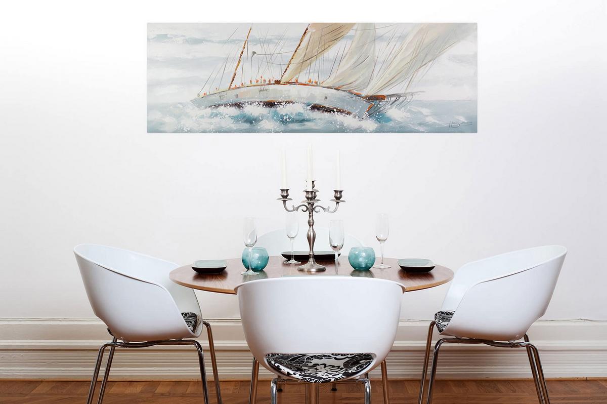 ÖLGEMÄLDE 150/50 cm - Weiß, Holz/Textil (150/50cm) - KUNSTLOFT