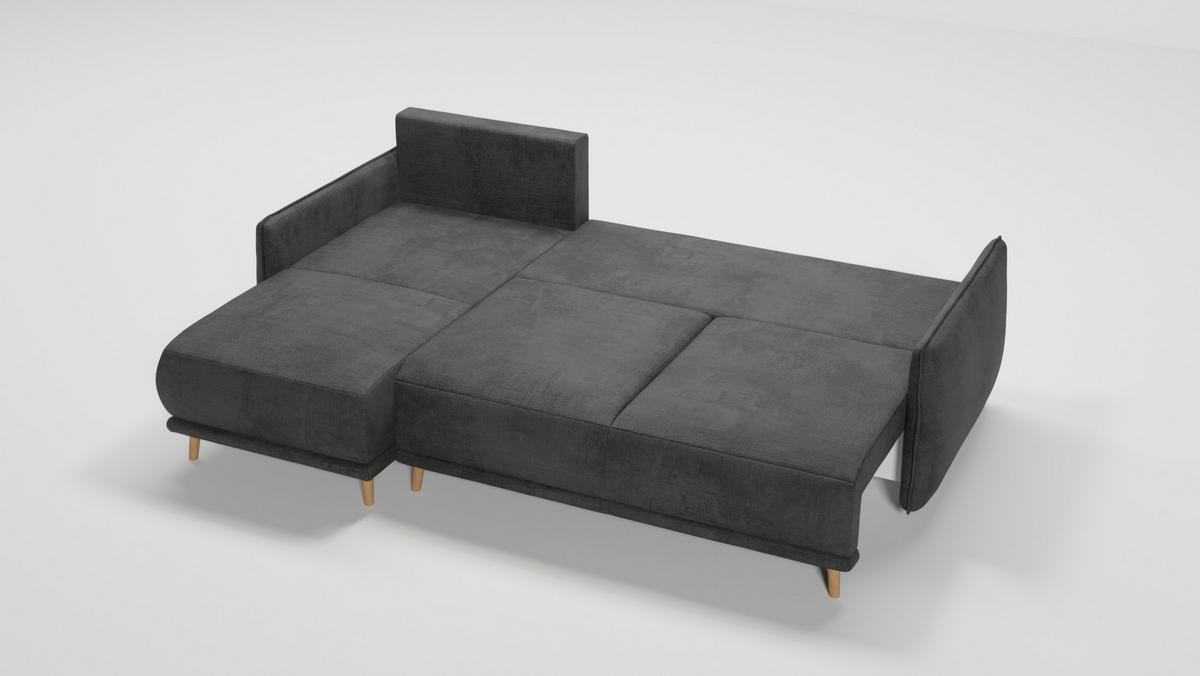 ECKSOFA Chroma Graphit Luxusmicrofaser - Graphitfarben/Braun, Holz/Textil (238/170cm) - S-Style