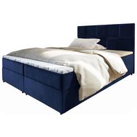 BOXBETT PRATA 180x200 cm mit Matratze und Topper - Blau - Blau, Holz (180/200cm) - MASSENO