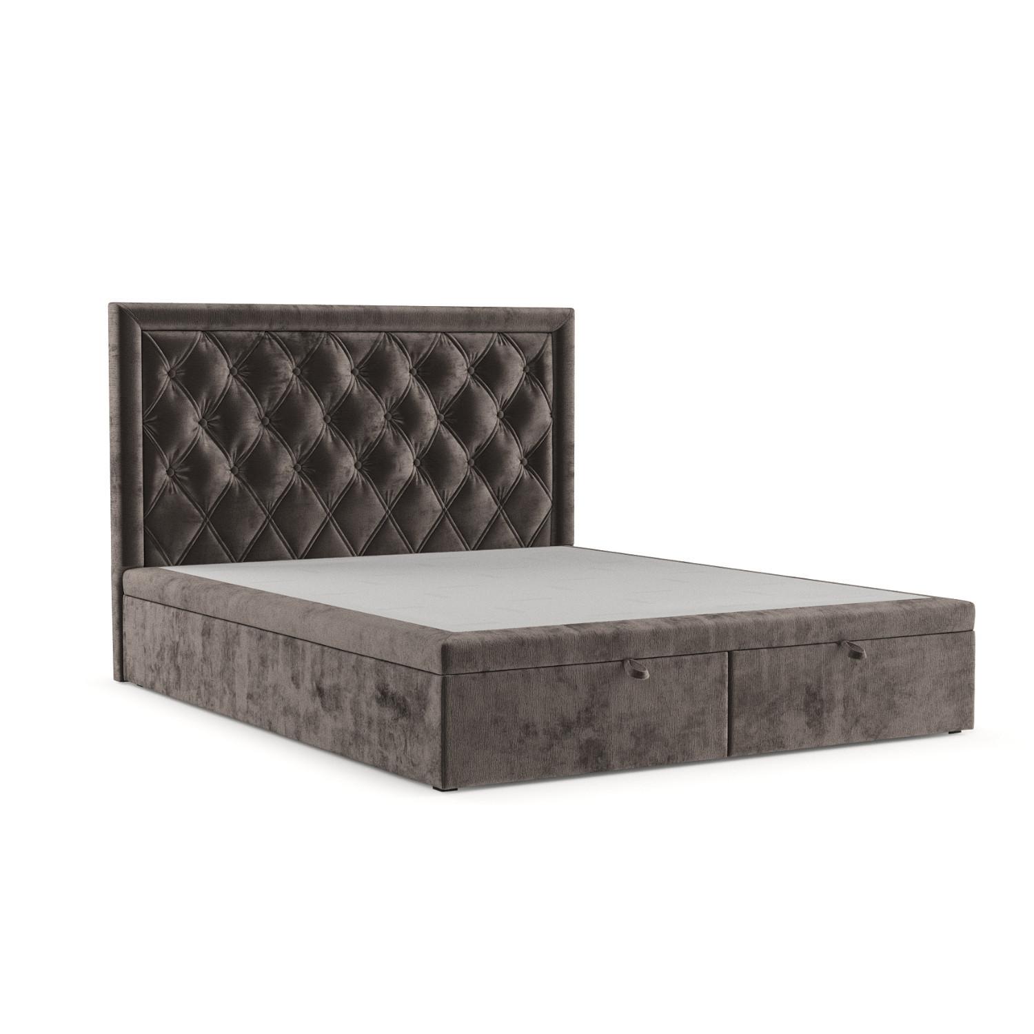 POLSTERBETT Nicobar mit Stauraum 180/200 cm Braun im Lotta Stoff - Schwarz/Braun, Holz/Holzwerkstoff (180/200cm) - AltaBeds