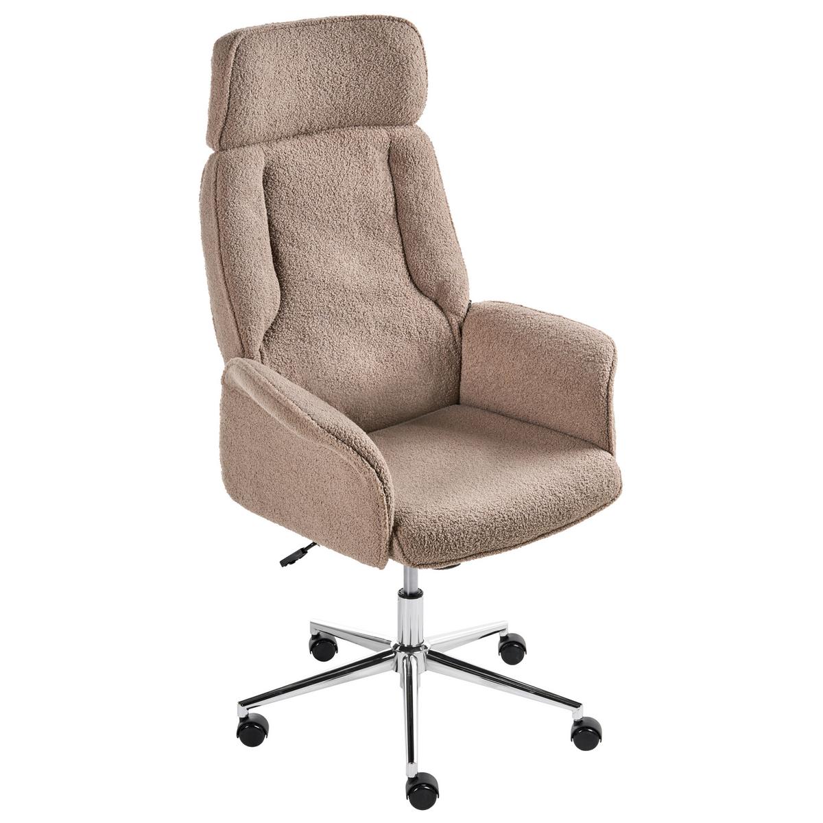 BÜROSTUHL Braun Pilot - Silberfarben/Braun, Textil (72/117/72cm) - Beliani