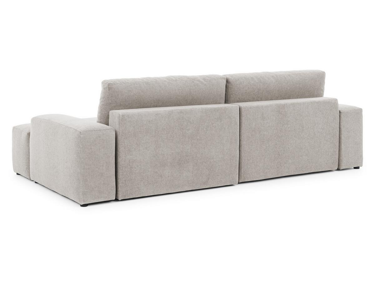 ECKSOFA Lennon aus Beige Strukturstoff mit Schlaffunktion und Bettkasten - Beige/Schwarz, Holz/Kunststoff (264/137cm) - S-Style