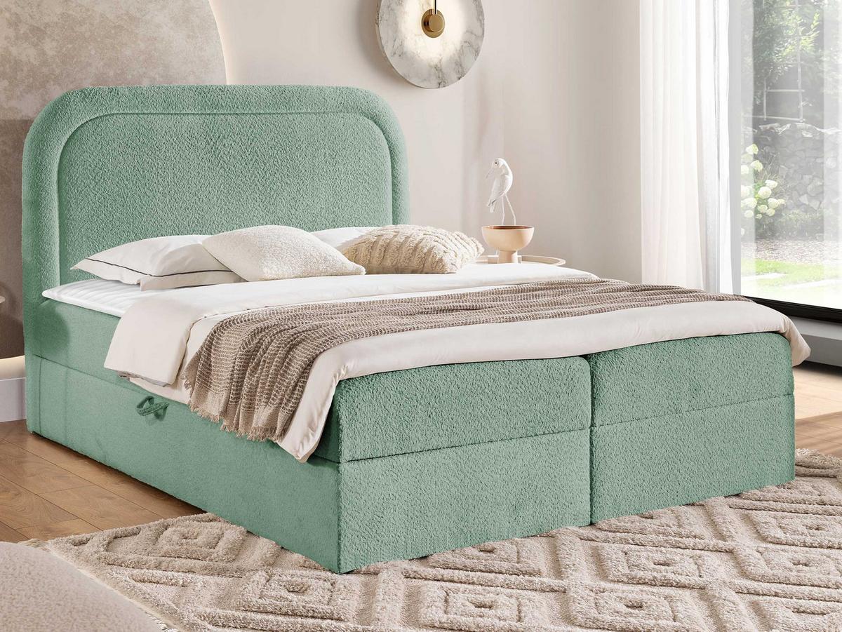 BOXBETT Bonito - H3 - Schwarz/Mintgrün, Holz/Holzwerkstoff (140/200cm) - MIRJAN24
