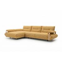 ECKSOFA ANISSA Gelb Flachgewebe - Gelb/Schwarz, Kunststoff/Textil (297/185cm) - KAWOLA