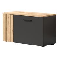 GARDEROBENBANK grau, Evoke Eiche 80 cm, Schuhbank mit 4 Fächern - Eichefarben/Anthrazit, Holzwerkstoff/Kunststoff (80/48/36cm) - Top.Furn