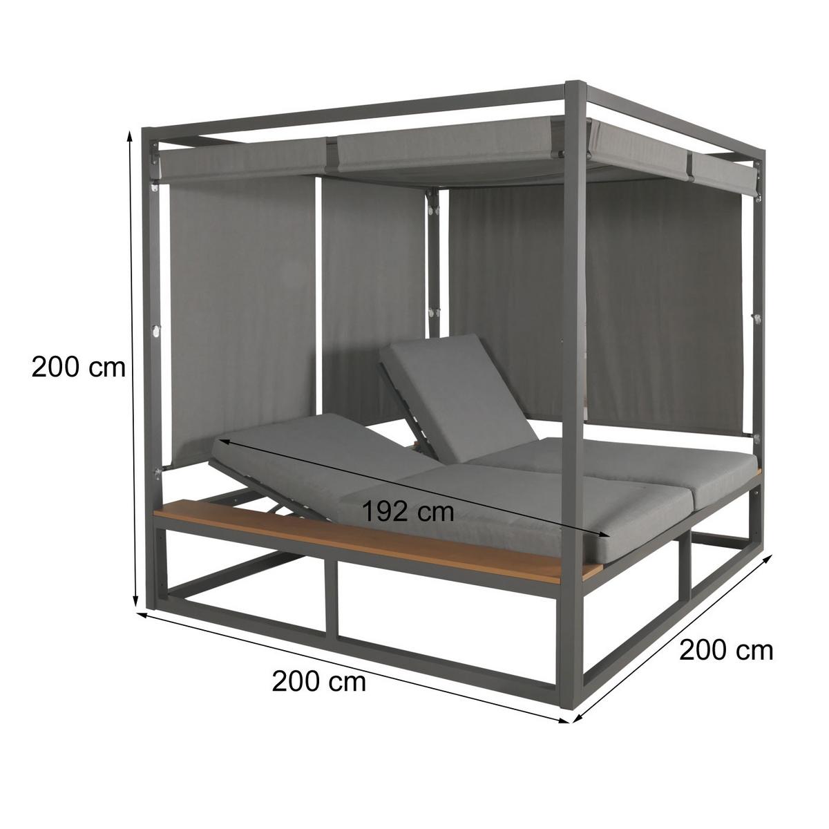 LOUNGE-GARTENLIEGE Anthrazit - Anthrazit, Textil (200/200/200cm) - MCW