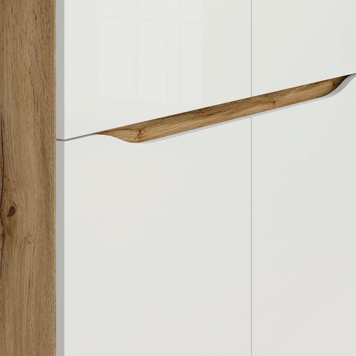 KLEIDERSCHRANK 2 Türen June Weiß und Holz - Weiß, Holzwerkstoff (90/198/58cm) - Petits-meubles