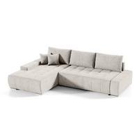 ECKSOFA Jonas 4 Sitzplätze Cremeweiß - Grün, Holzwerkstoff (265/185cm) - Petits-meubles