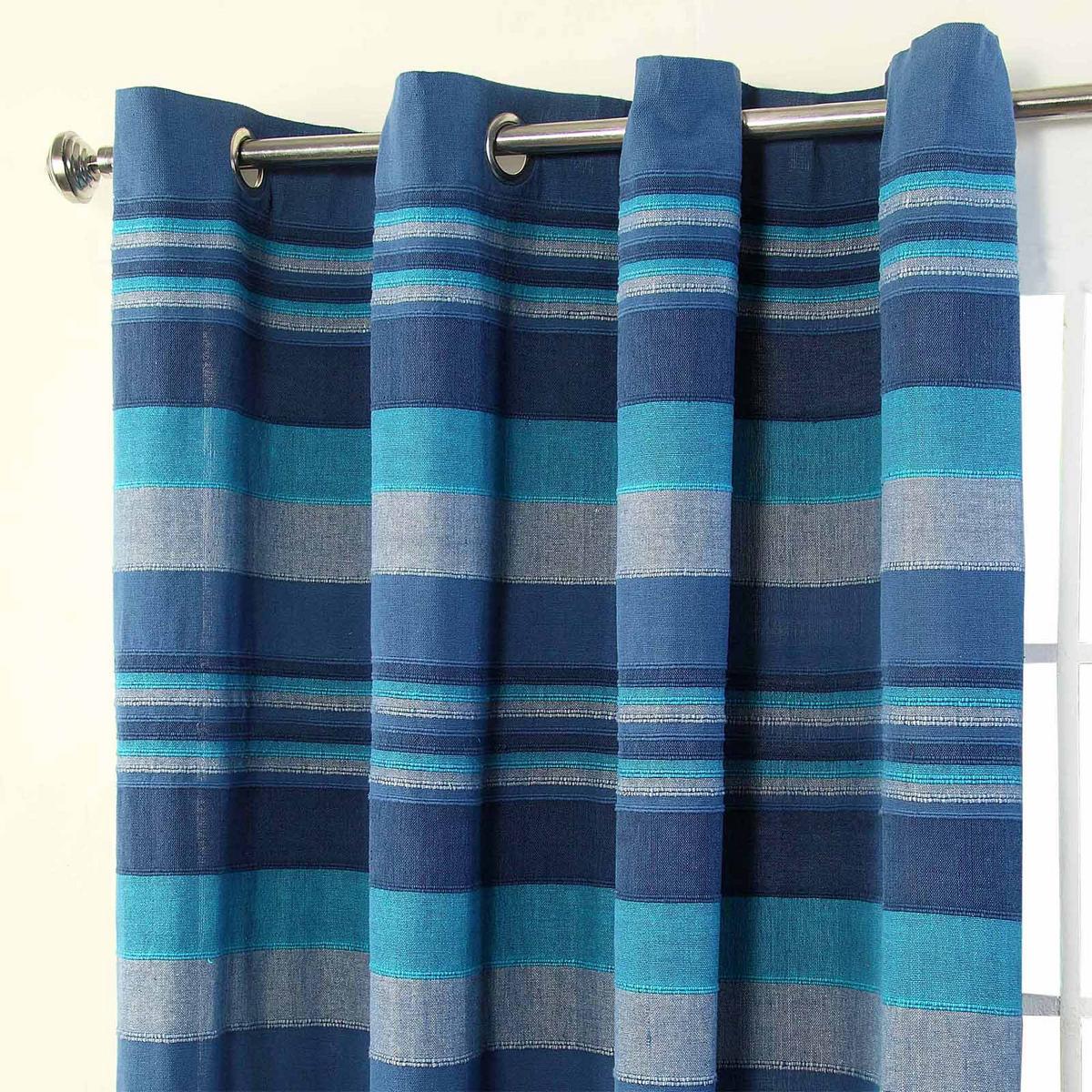 ÖSENVORHANG Morocco blickdicht 2er-Set, 167/228 cm - Blau, Textil (167/228cm) - Homescapes