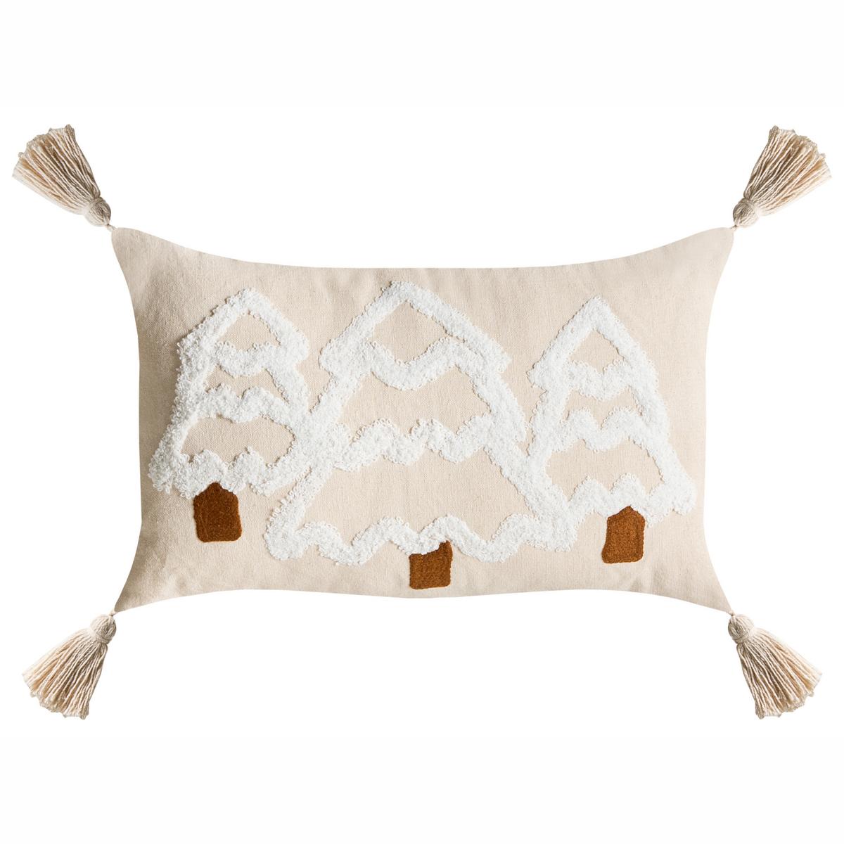 DEKOKISSEN 2er-Set Hellbeige 45/45 cm Intsia - Beige/Weiß, Naturmaterialien (50/45cm) - Beliani
