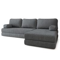 ECKSOFA LEA modulares Boneless Sofa mit Schlaffunktion Grau Boucle-Stoff - Grau, Textil (270/160cm) - MASSENO