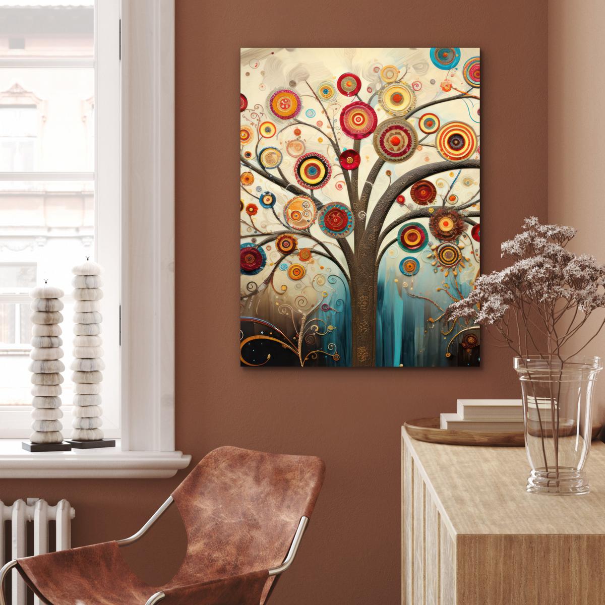 METALLBILD Baum - Baum des Lebens - Farbe 60x80 cm - Braun, Metall (60/80cm) - MuchoWow