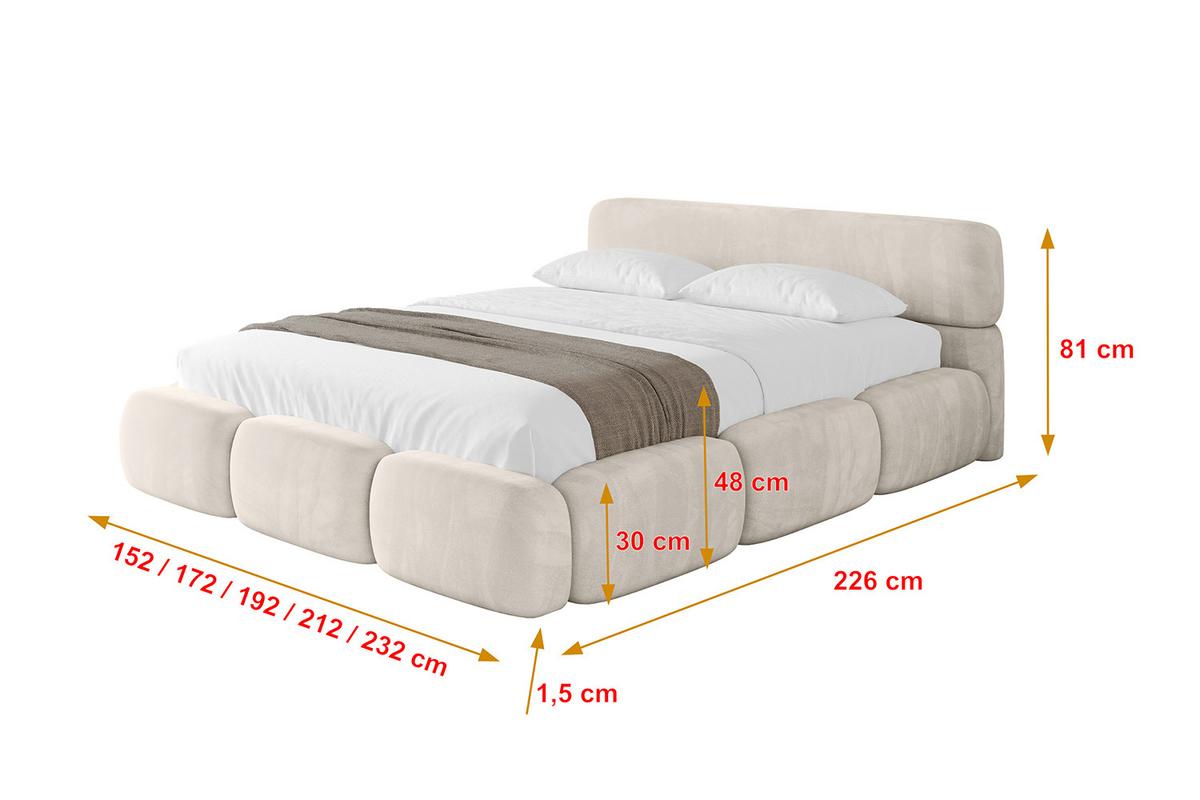 POLSTERBETT mit Bettkasten und Lattenrost, Boxbett ohne Matratze - ELVA-v1 180x200 Beige - Beige, Holzwerkstoff/Textil (180/200cm) - ALTDECOR