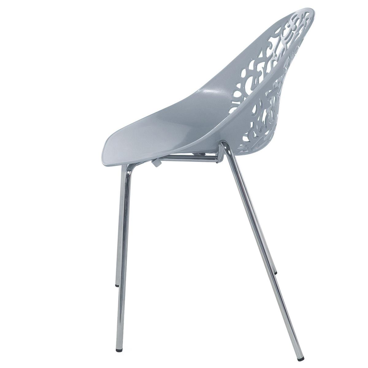 ESSZIMMERSTUHL 4er-Set Kunststoff Grau Mumford - Grau, Kunststoff/Metall (62/80/43cm) - Beliani