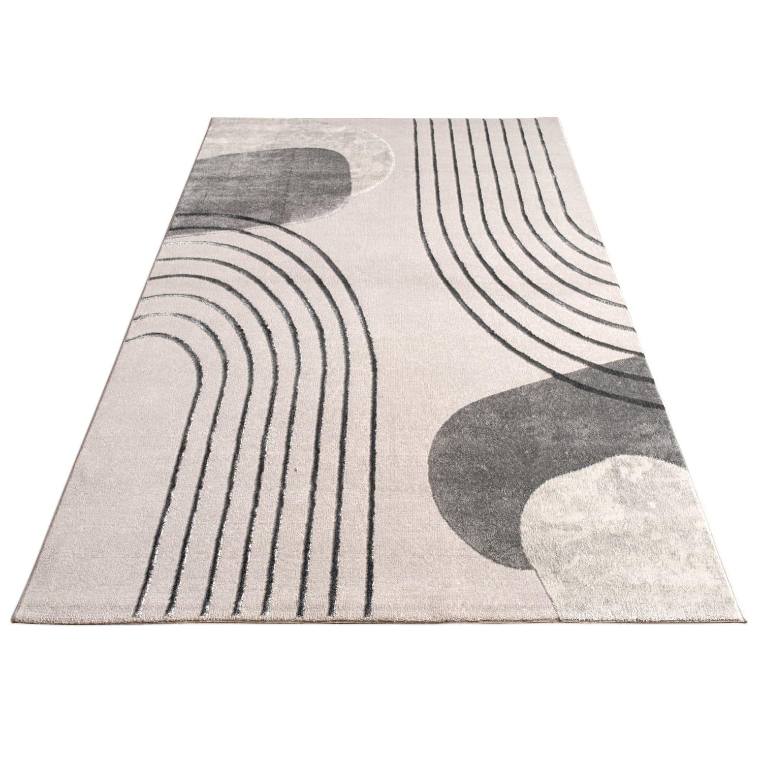 KURZFLORTEPPICH, abstrakt, aus Polypropylen, Florhöhe 11 mm, Grau, 120 x 160 cm - Grau, Textil (160/120cm) - KADIMA DESIGN