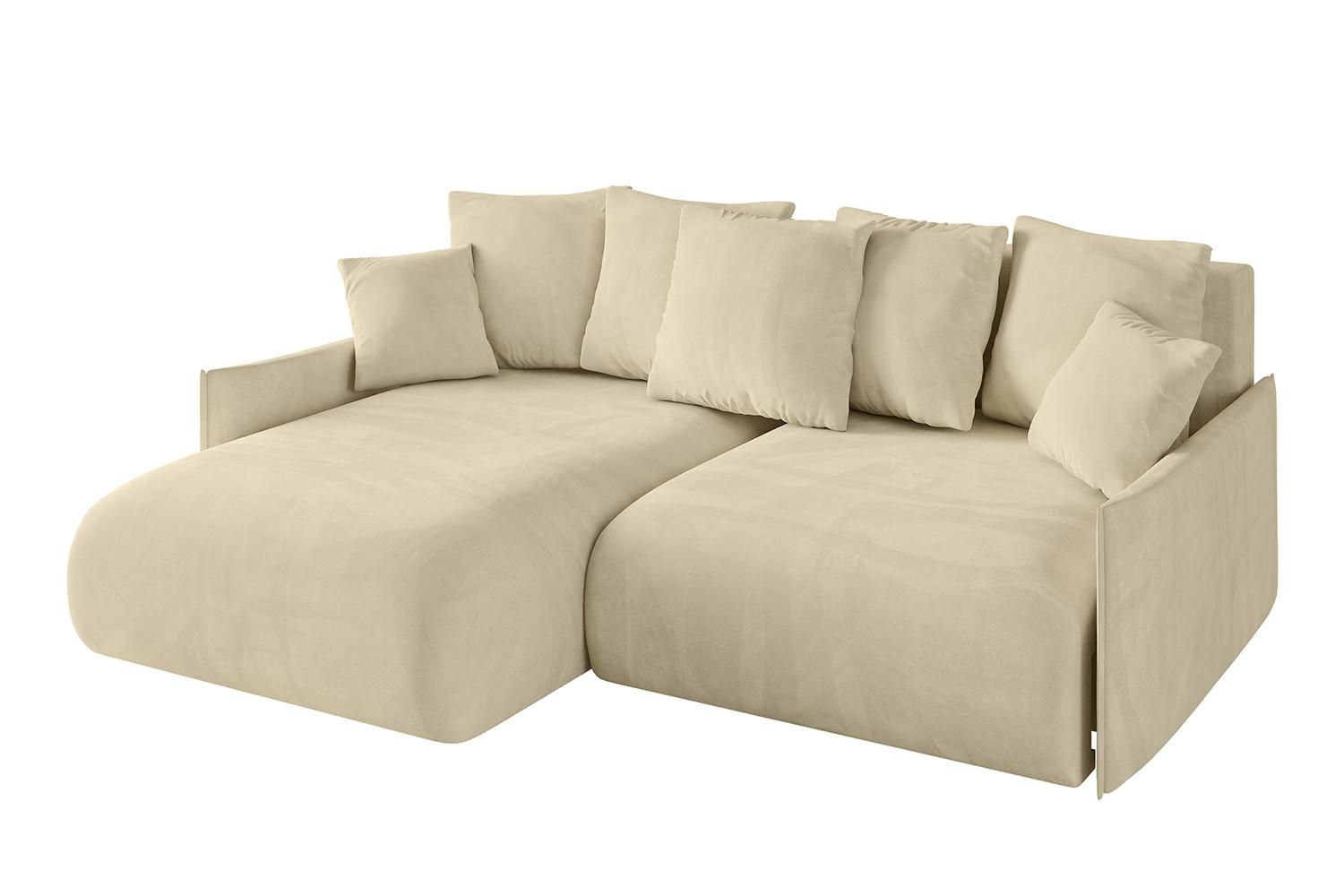 ECKSOFA Ottomane links ONESK-L -v1 216x177x72 Beige Velours - Taupe, Holzwerkstoff/Kunststoff (216/177cm) - ALTDECOR