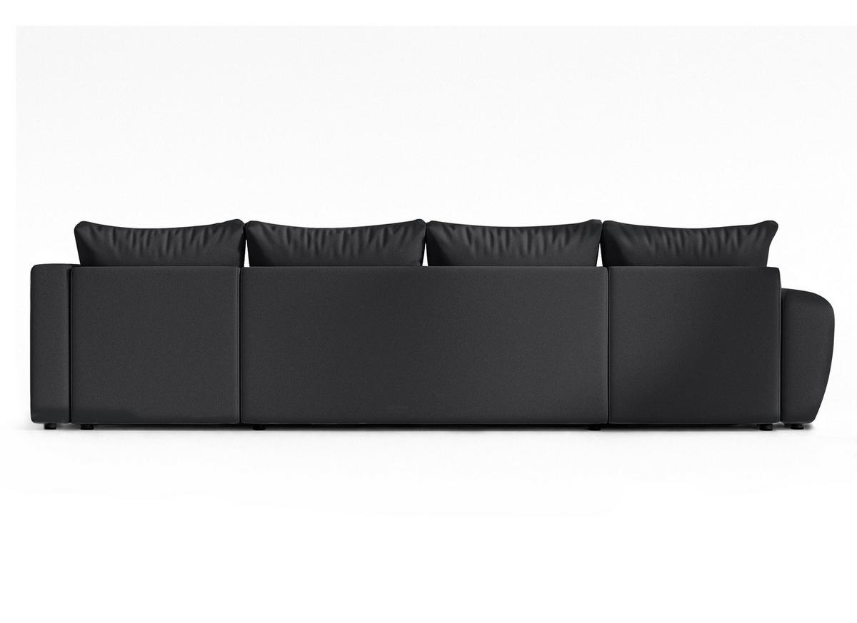 WOHNLANDSCHAFT Malatya U Form MAX Schwarz 311/145/80 cm mit Schlaffunktion - Schwarz, Kunststoff/Textil (208/80/303cm) - AX Living