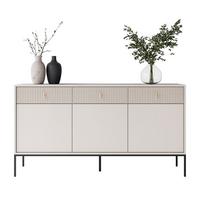 SIDEBOARDS MIDNIGHT 3D3S mit drei Schubladen auf Gestell kaschmir - Kaschmir/Schwarz, Holzwerkstoff (154.5/82.5/39cm) - Lookway