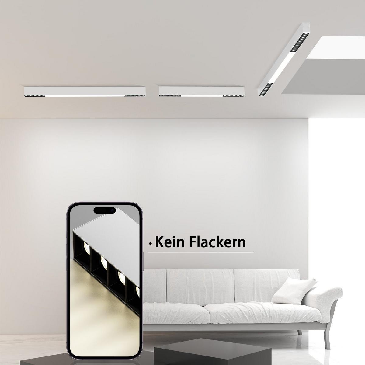 LED-DECKENLEUCHTE Ritter 107/3.5/5.5 cm - Weiß, Metall (106.5/5.2/3.3cm) - ZMH