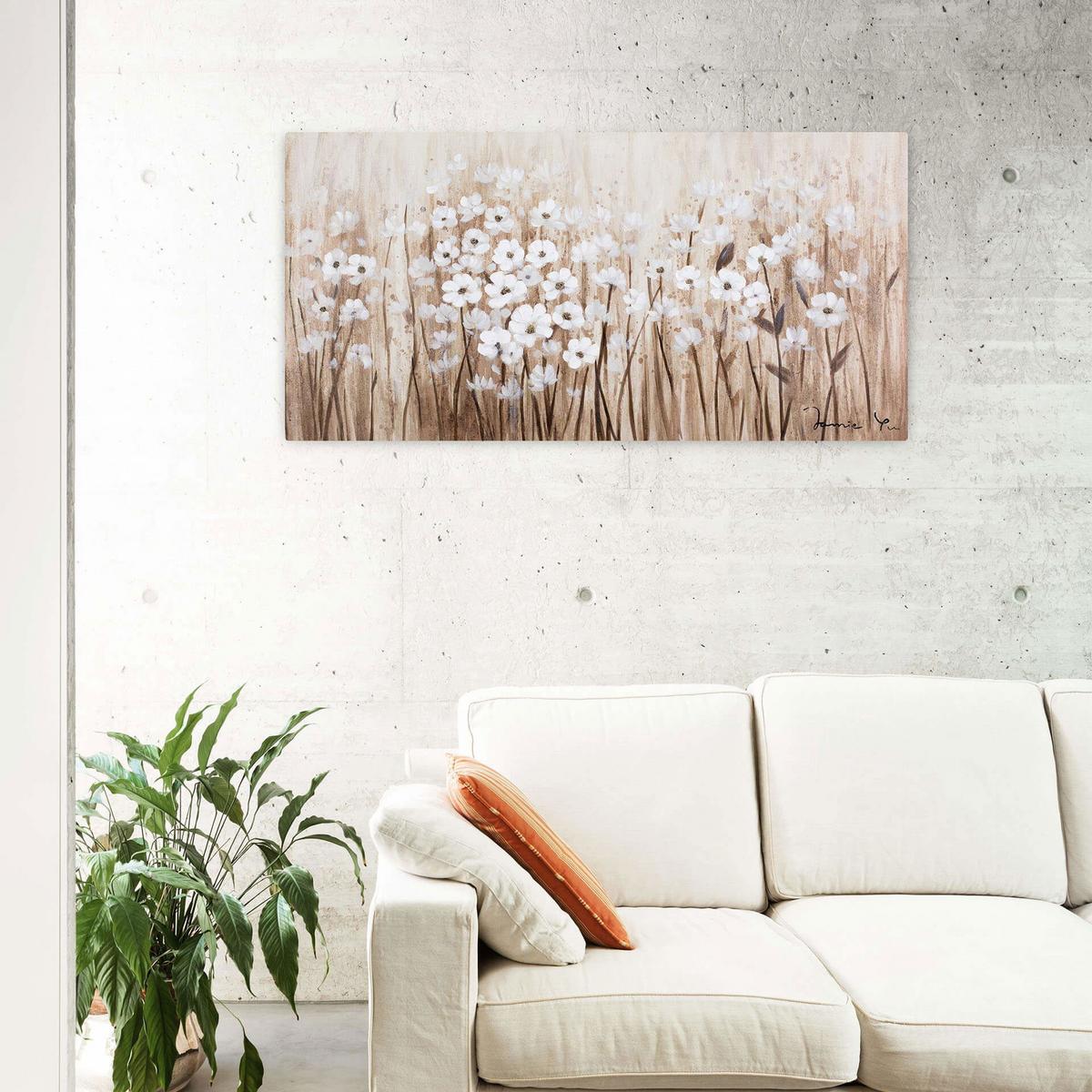 ACRYLBILD HANDGEMALT 120/60 cm - Beige, Holz/Textil (120/60cm) - KUNSTLOFT