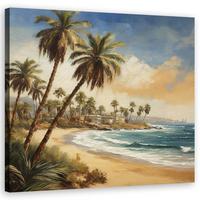WANDBILD palmen meer tropische landschaft - Beige, Textil (30/30cm) - Feeby