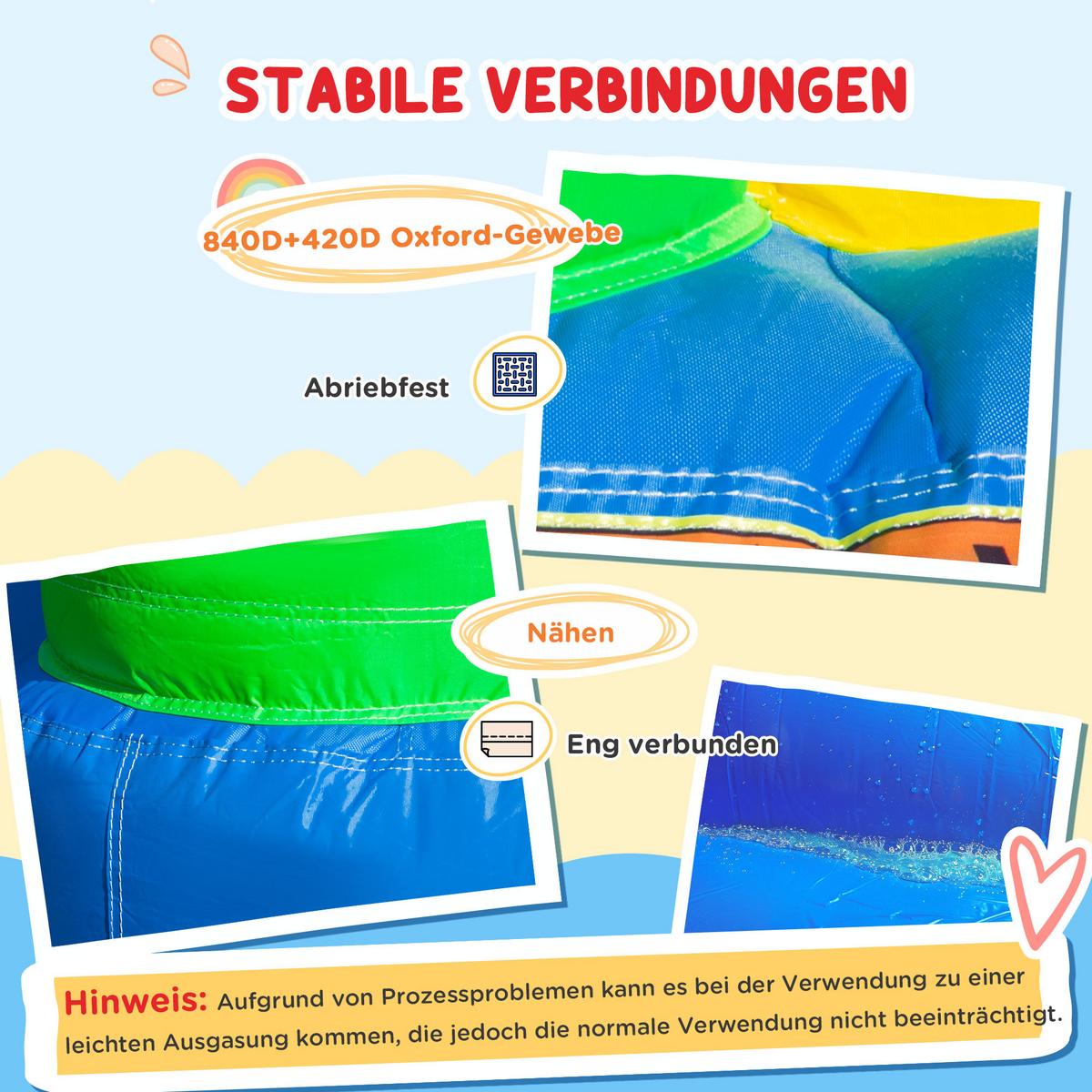 AUFBLASBARE Hüpfburg mit Gebläse, Outdoor Spielburg mit Rutsche, Trampolin - Multicolor, Kunststoff (300/180/160cm) - HOMCOM
