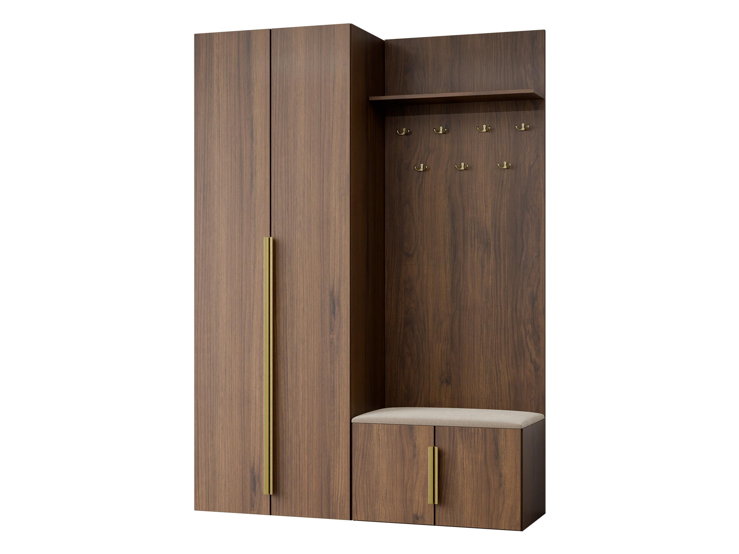 GARDEROBE-SET Kerkin I - Beige/Goldfarben, Holzwerkstoff/Kunststoff (70/200/42cm) - MIRJAN24