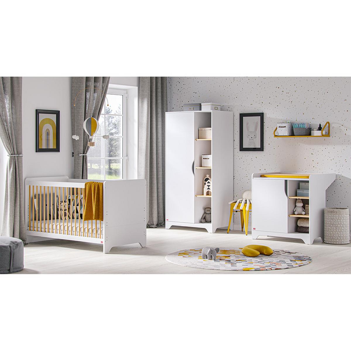 KINDERKOMMODE Weiß und Holz - Weiß, Holzwerkstoff (88.5/89.5/44cm) - Petits-meubles