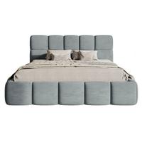 POLSTERBETT Cloudy Grau Samt, 120x200 cm - Schwarz/Grau, Kunststoff/Textil (120/200cm) - Selsey