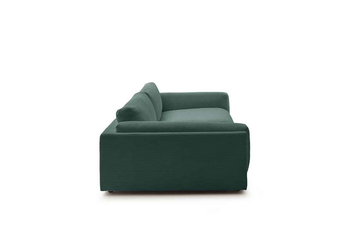 BIG SOFA RAINA Smaragdgrün Cord - Smaragdgrün/Schwarz, Kunststoff/Textil (254/85/150cm) - KAWOLA