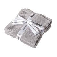 SEIFTUCH Excellence 2er-Set hellgrau 30/30 cm - Hellgrau, Textil (30/30cm) - Homescapes