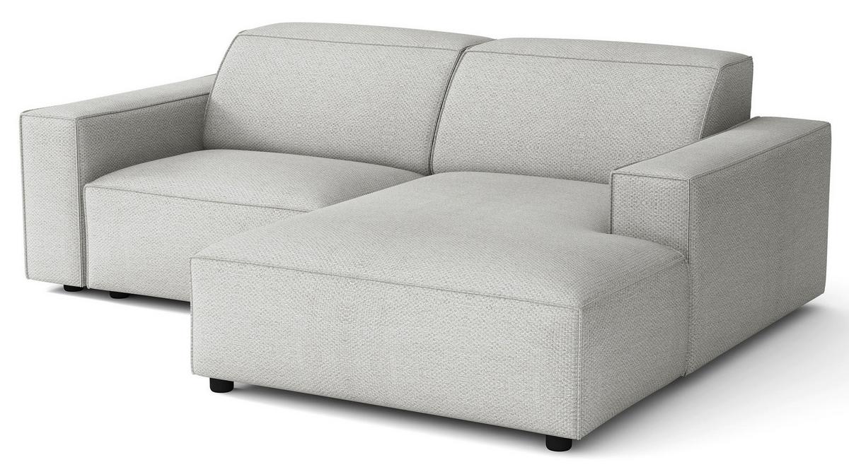 ECKSOFA Sellmo 210 cm - Hellgrau/Schwarz, Kunststoff/Textil (210/166cm) - Selsey