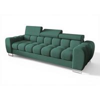 SOFA 3-sitzer Bastien In Stoff Moly - Grün, Holzwerkstoff/Textil (265/95/97cm) - Fun Möbel