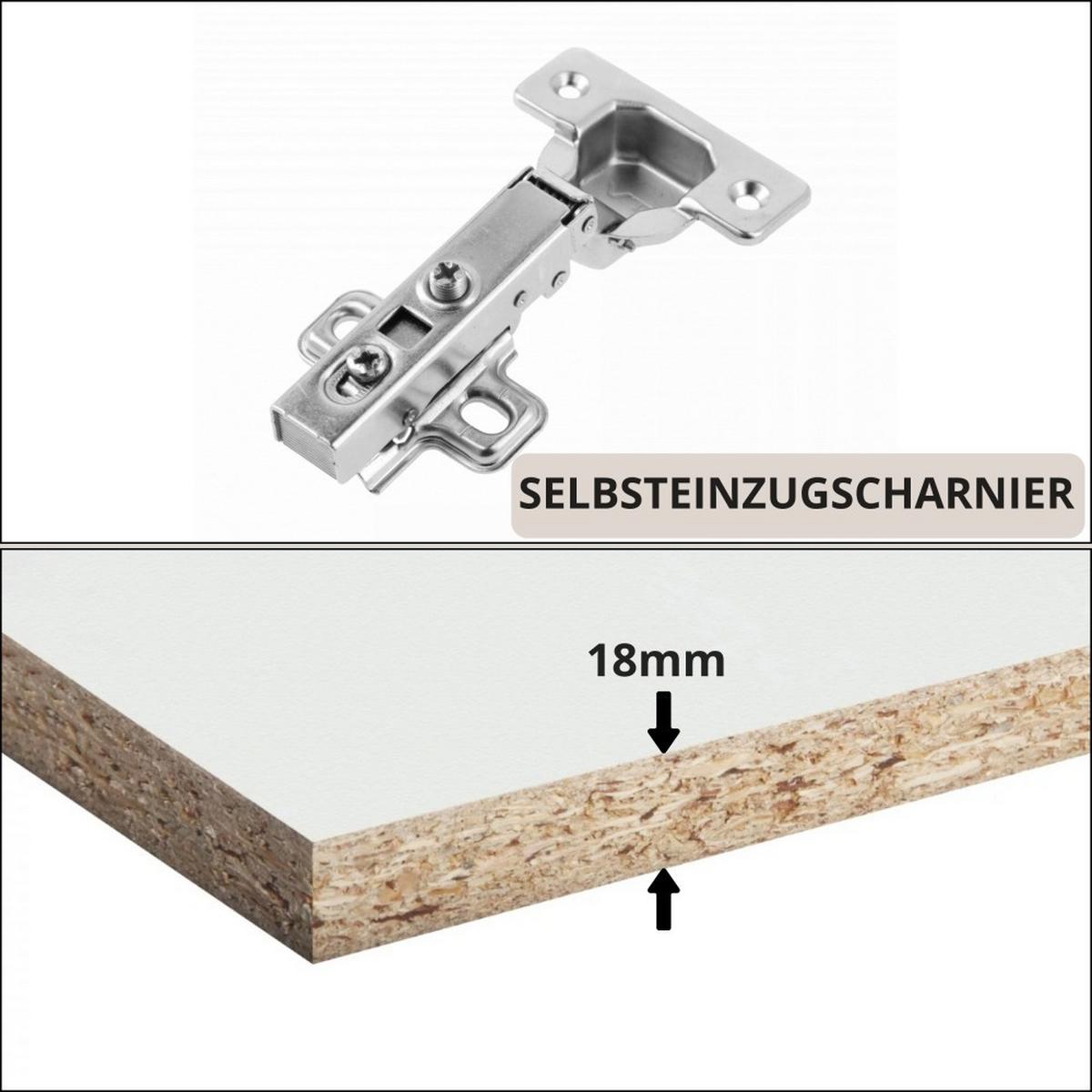 KOMMODE Home mit 2 Türen und 2 Regale, ohne Griffe, eiche Artisan - Schwarz/Eiche Artisan, Holzwerkstoff (150/85/40cm) - Beautysofa