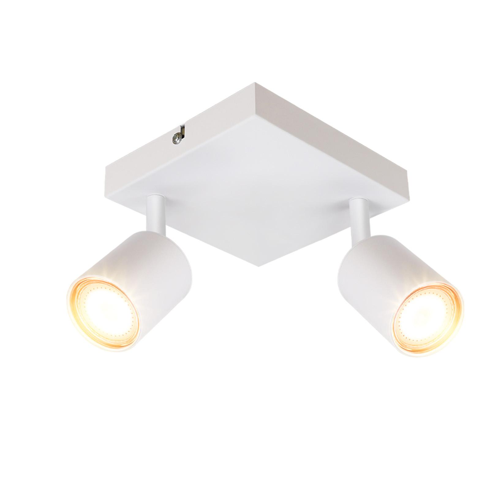 DECKENSTRAHLER Bergheim 2-flammig 15/15/14.4 cm - Weiß, Metall (15/15/14.4cm) - Nettlife