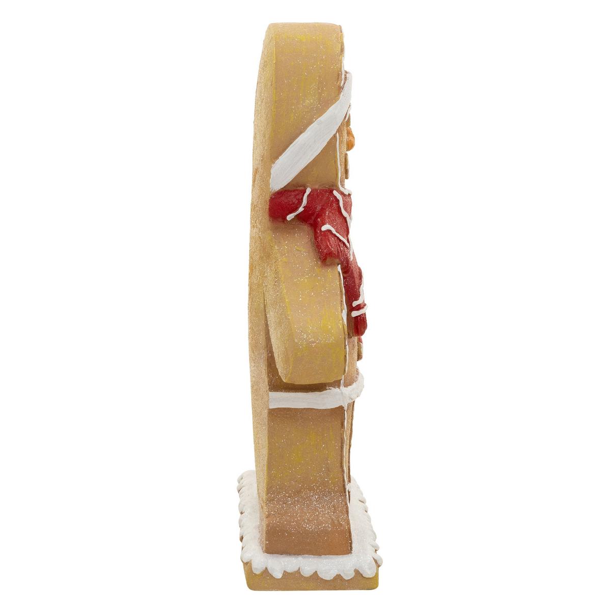LEBKUCHENMANN-FIGUR mit Mütze & Schal 76 cm Weihnachtsdeko Innen mit LED-Beleuchtung - Braun, Stein (47/76/20cm) - ECD-Germany