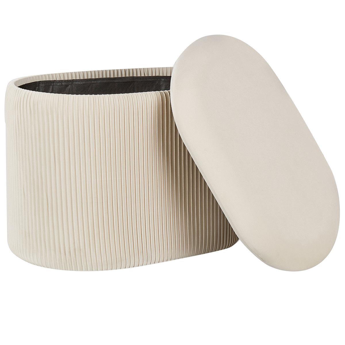 POUF Beige Richland - Beige, Textil (55/41/35cm) - Beliani