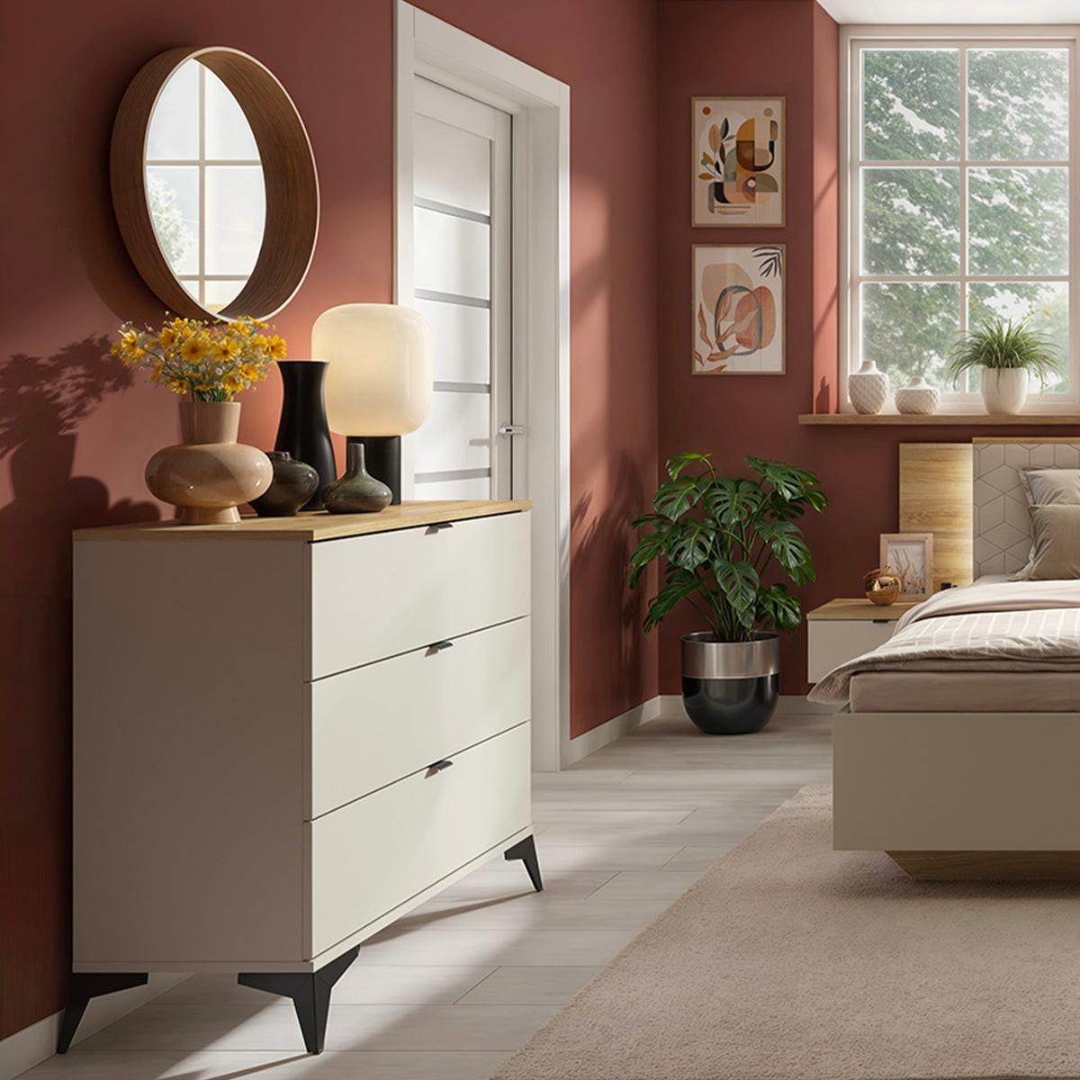 KOMMODE Naya Kaschmir - Beige, Holzwerkstoff (85/90/41cm) - Petits-meubles