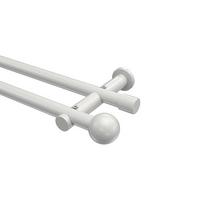 GARDINENSTANGE Platon Luino 320 cm (geteilt in 2 x 160 cm), 2-läufig (ohne Ringe), 20 mm Ø Weiß - Weiß, Metall (320cm) - INTERDECO