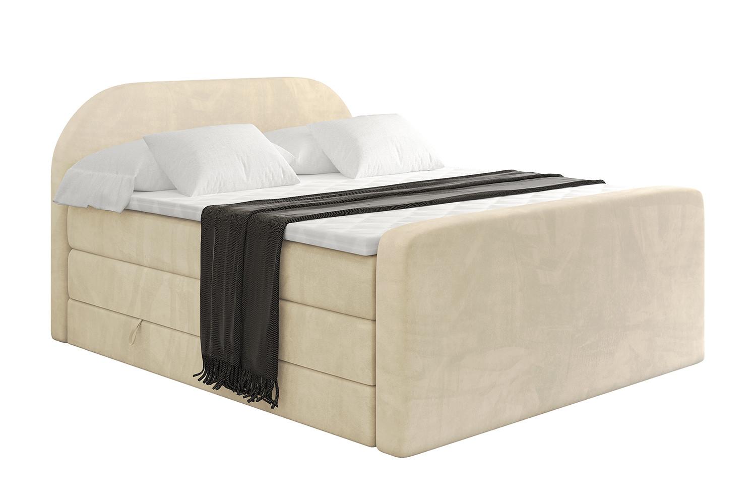 BOXSPRINGBETT mit Matratze und Lattenrost - NOX-Z KING-160x200 - Beige Monolith - Beige, Holzwerkstoff (160/200cm) - ALTDECOR