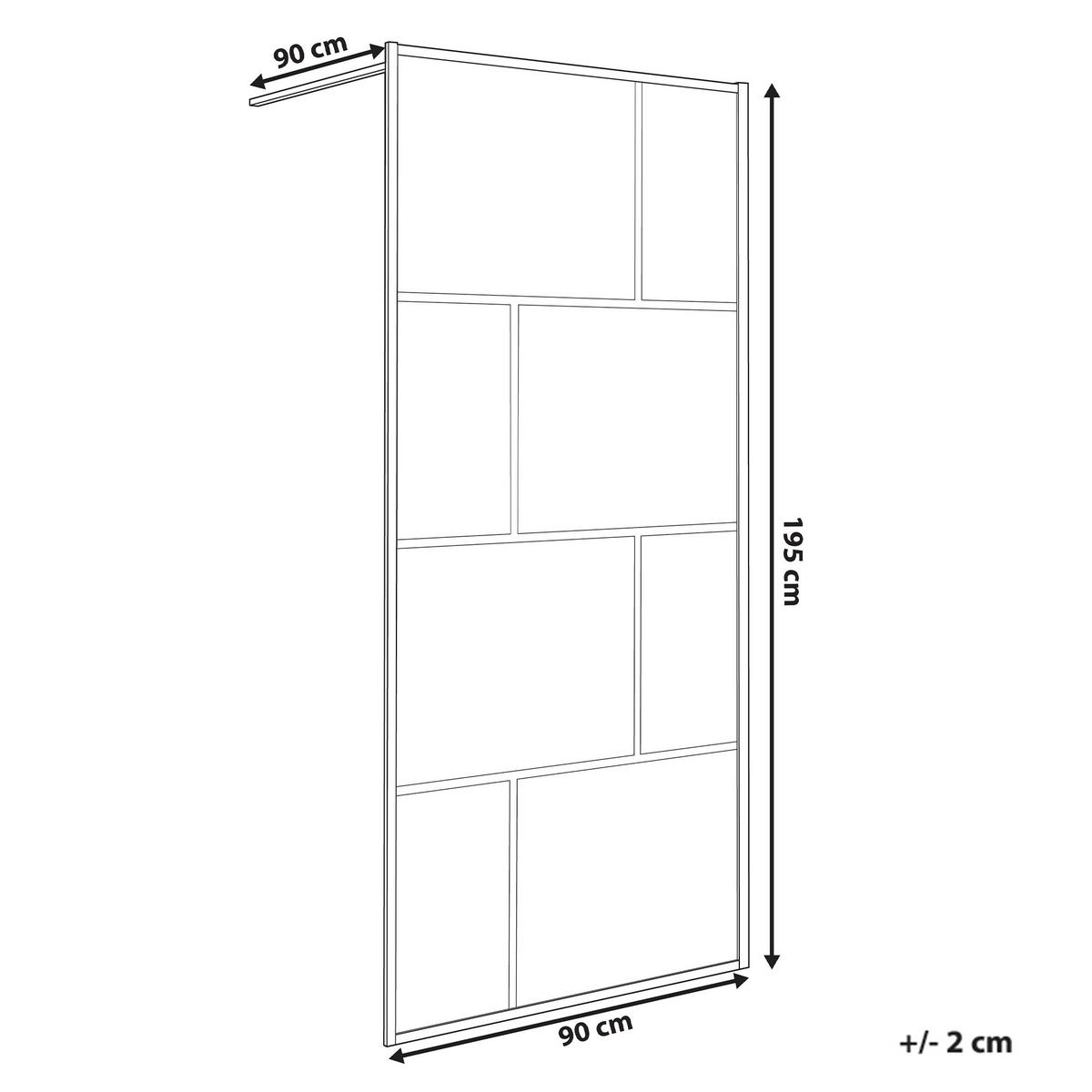 DUSCHWAND 90/195 cm Schwarz Tapajos - Schwarz, Glas (90/195cm) - Beliani