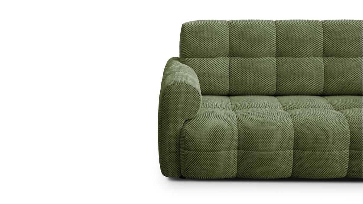 SOFA MELLOW 2,5-Sitzer, olive - Schwarz/Grün, Holz/Textil (183/87/98cm) - Wozimo