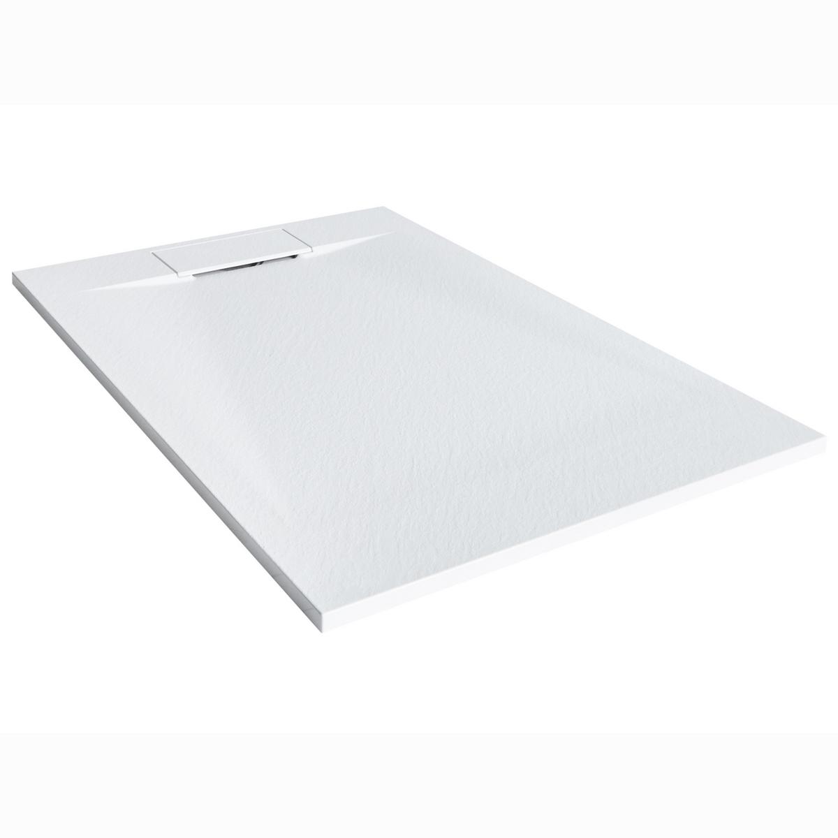 DUSCHWANNE 80/120/3 cm Weiß Azzurro - Weiß, Kunststoff (120/3/80cm) - Beliani