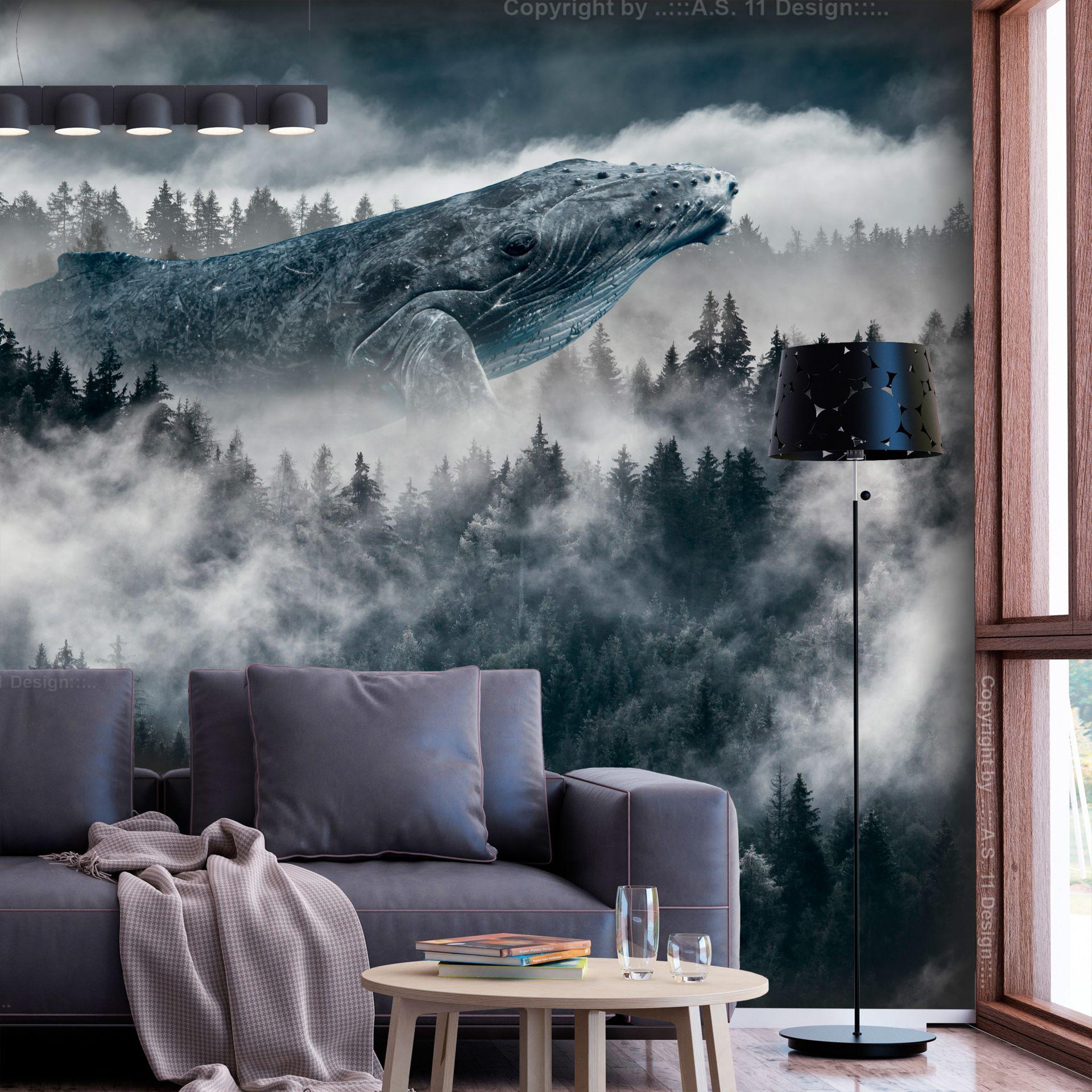 SELBSTKLEBENDE FOTOTAPETE 196/140 cm - Grau/Grün, Kunststoff/Textil (196/1cm) - KUNSTLOFT