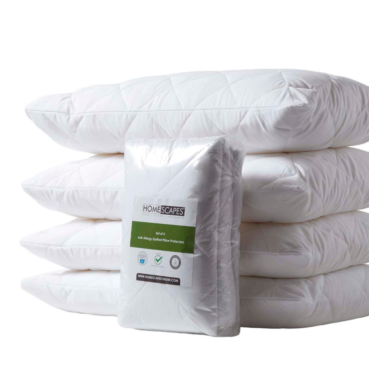 KISSENBEZUG Allergiker 48/74 cm, 4er-Set mit Hotelverschluss - Weiß, Textil (48/74cm) - Homescapes